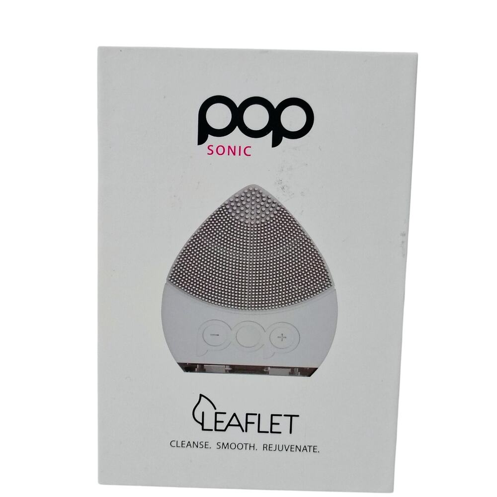 Pop Sonic Gray Facial Cleaning Device Leaflet Travel NEW Cleanse Smooth Recharge